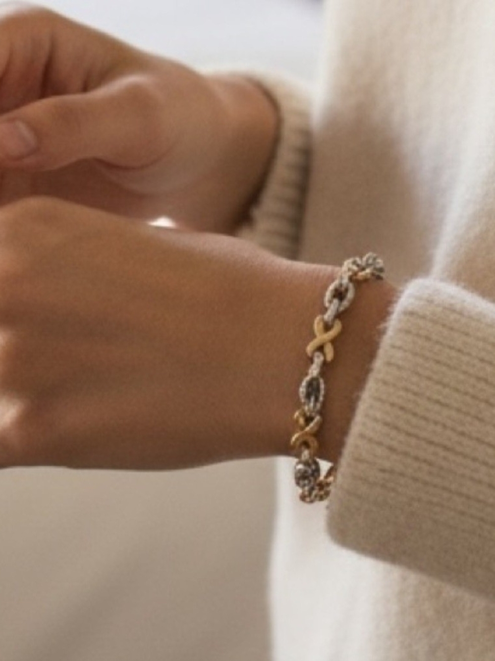 Two-Tone Gold & Silver Link Bracelet - Women’s Jewelry